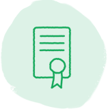 green icon of diploma