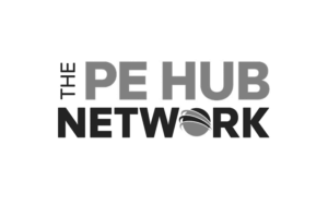 The PE Hub network logo in grey