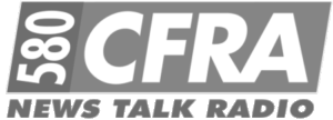 580 cfra news talk radio logo in grey