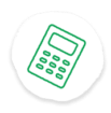 green icon of calculator